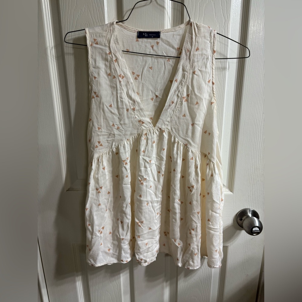 Cream Boho Tank Top